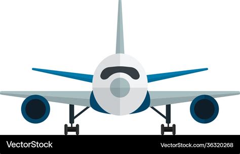 Airplane front view isolated on white Royalty Free Vector