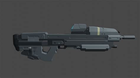 Halo Reach assault rifle low poly 3D model | CGTrader