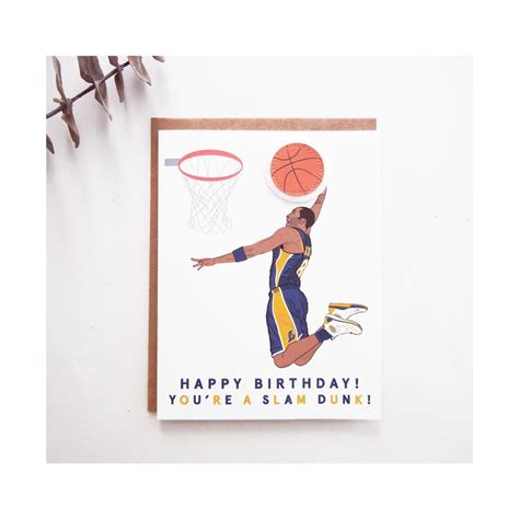 Kobe Bryant Birthday Illustration Card / Los Angeles Lakers / Happy ...