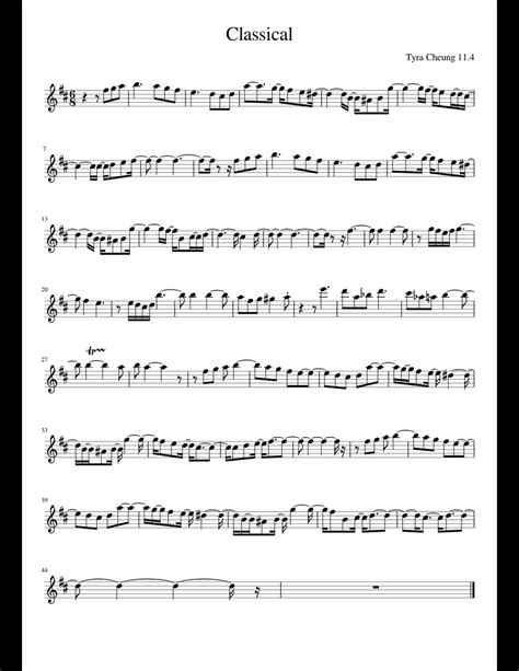 Classical sheet music for Flute download free in PDF or MIDI