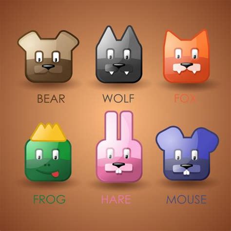 Cute animal icons set 578676 Vector Art at Vecteezy