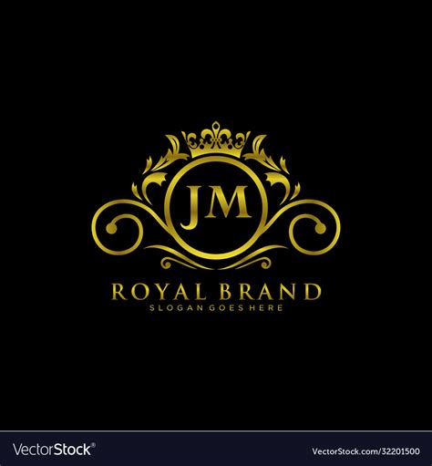 Jm letter initial luxurious brand logo template Vector Image