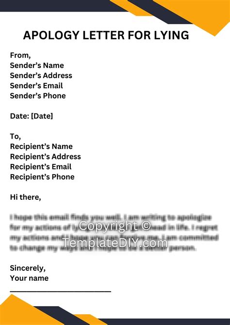 Apology Letter for Lying Template in Pdf, Word [Editable]