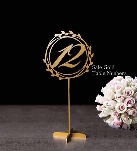 Table Numbers wedding Table Numbers Elegant Gold Table Numbers Freestanding Numbers for Wedding ...