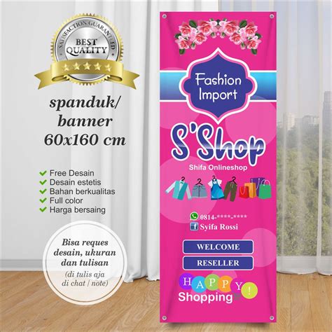 cetak spanduk banner toko olshop onlineshop usaha bisnis online shop FREE DESIGN request custom ...