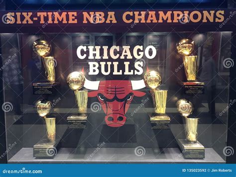 Chicago Bulls Trophy Case editorial photography. Image of displaying ...