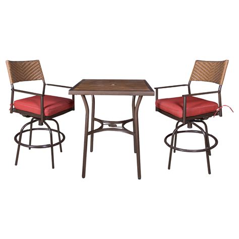 Bar Table; (62x64x117)cm + 2 Bar Chairs, Dark Grey/Red | TACC - shop online today!
