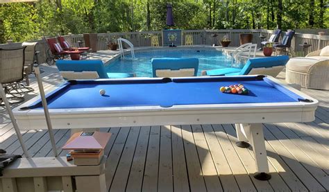 Alpine 8 Ft Outdoor Pool Table with Aluminum Rails & Waterproof Felt ...