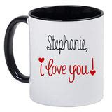 Personalized Valentine's Day Coffee Mugs Black, White and Red - I Love ...