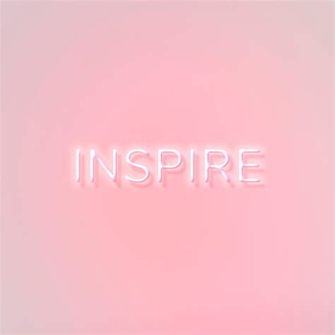 INSPIRE neon word typography on a pink background | free image by ...