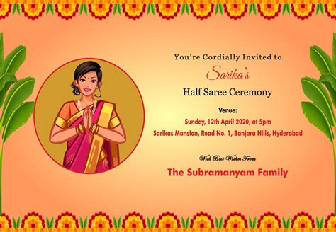 Half Saree Invitation|Personalized Half Saree Invitation Gift Box