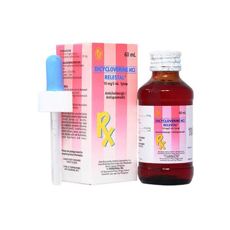 RELESTAL Dicycloverine Hydrochoride 10mg / 5mL Syrup 60mL price in the ...