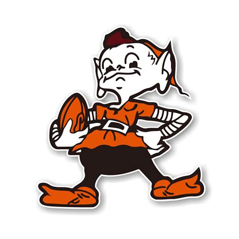 Cleveland Browns Elf Mascot Vinyl Die-Cut Decal / Sticker 9"