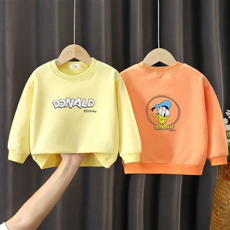 Donald Duck Front And Back Printed Children's Sweatshirt 2021 Trendy Cartoon Boys Girls Baby ...