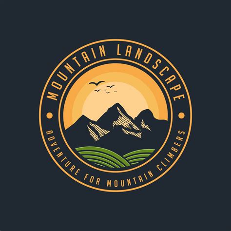 MOUNTAIN LANDSCAPE LOGO 5237062 Vector Art at Vecteezy