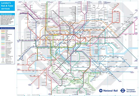 Rail map London - Rail map of London (England)