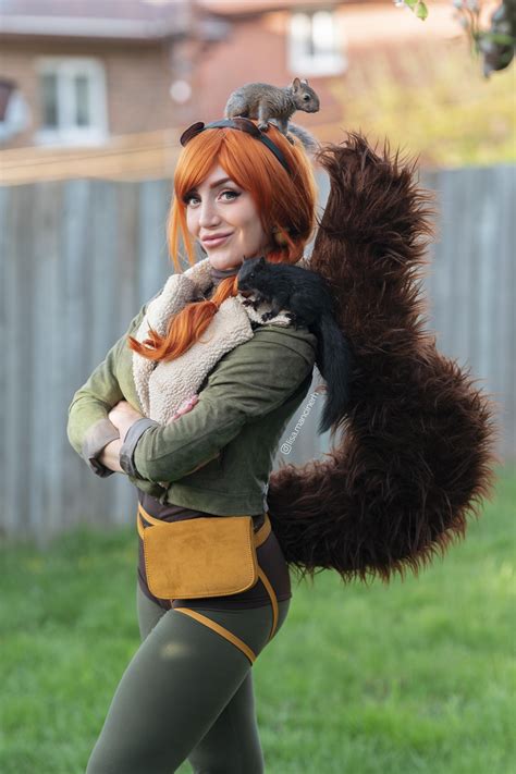 My released rescue squirrels wanted to join my Squirrel Girl Cosplay shoot : r/pics