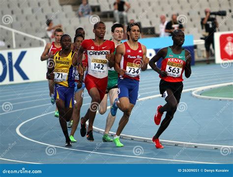 Athletes in the 800 Meters on the 2012 IAAF World Editorial Photo ...