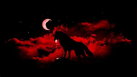 #wolf fantasy art #Moon #animals #night #1080P #wallpaper #hdwallpaper ...