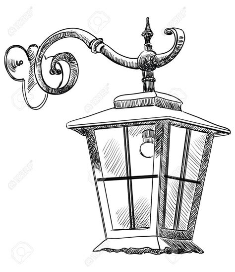 Hand drawing old hanging lantern vector monochrome illustration in black color i… | Architecture ...