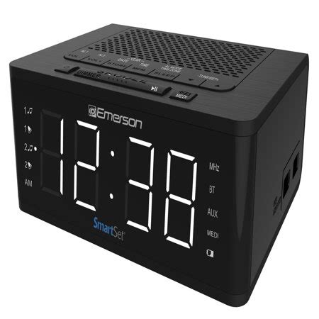 Emerson SmartSet Alarm Clock Radio with Bluetooth Speaker & Charging ...