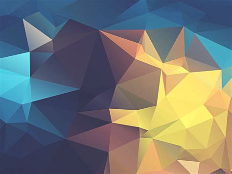 minimalism, Abstract, Low Poly, Geometry, Yellow, Blue, Digital Art, Artwork Wallpapers HD ...