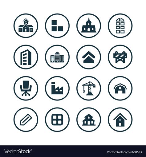 Architecture icons universal set Royalty Free Vector Image