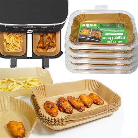 Air Fryer Disposable Paper Liner for Ninja Dual,Non-Stick Air Fryer Liners Rectangle