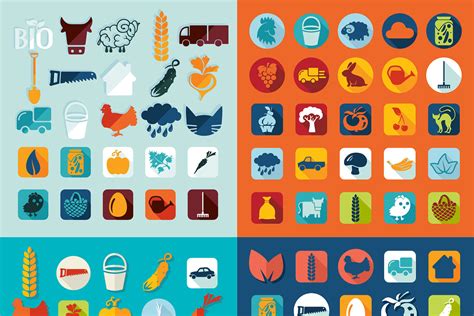 9 AGRICULTURE sets of icons | Pre-Designed Illustrator Graphics ~ Creative Market