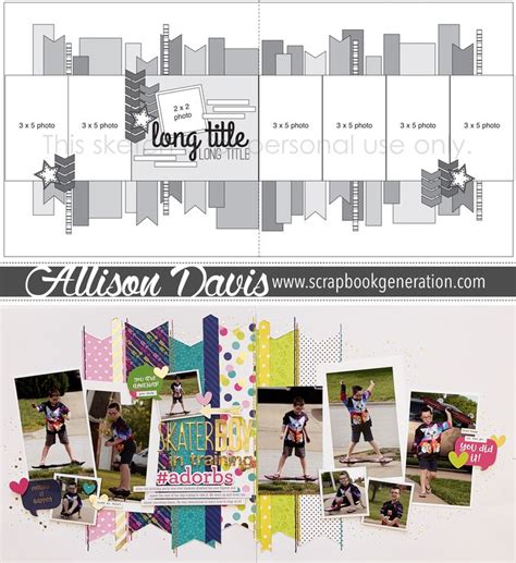 Two-page Scrapbook Sketch & Layout by Allison Davis | Scrapbook ...