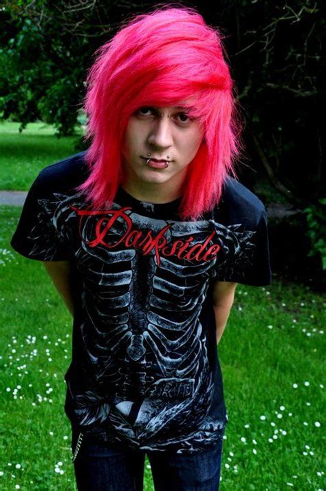 scene emo male with bright pink hair. Hot and smexy | Pink hair, Mens hair colour, Hair color pink