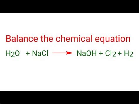 H2O+NaCl=NaOH+Cl2+H2 balance the chemical equation. h2o+nacl=naoh+cl2+h2 water and sodium ...