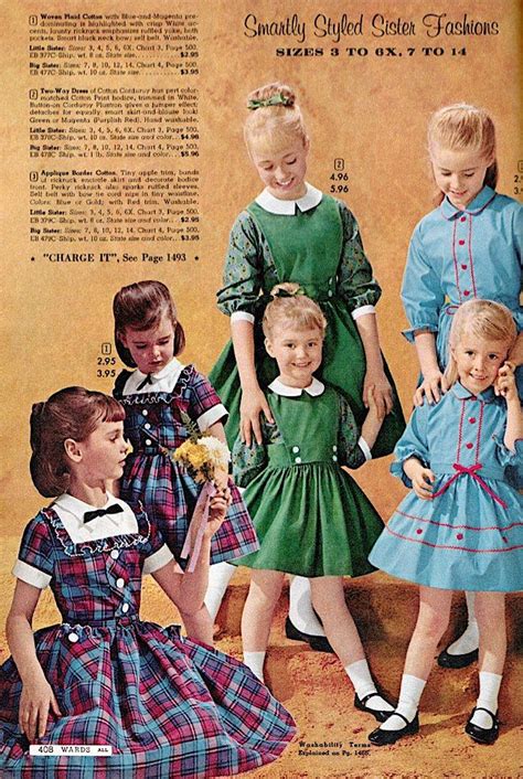 Girl's fashion 1961 | Vintage childrens clothing, Vintage kids clothes, Vintage girls clothes