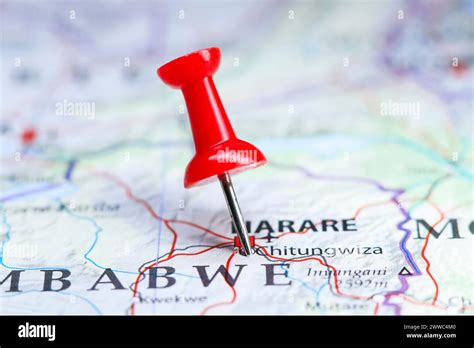 Chitungwiza , Zimbabwe pin on map Stock Photo - Alamy