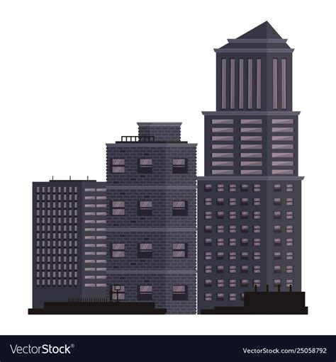 City buildings isolated Royalty Free Vector Image