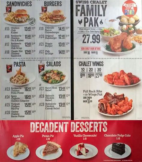 Menu at Swiss Chalet Express, Toronto, Queen Street East