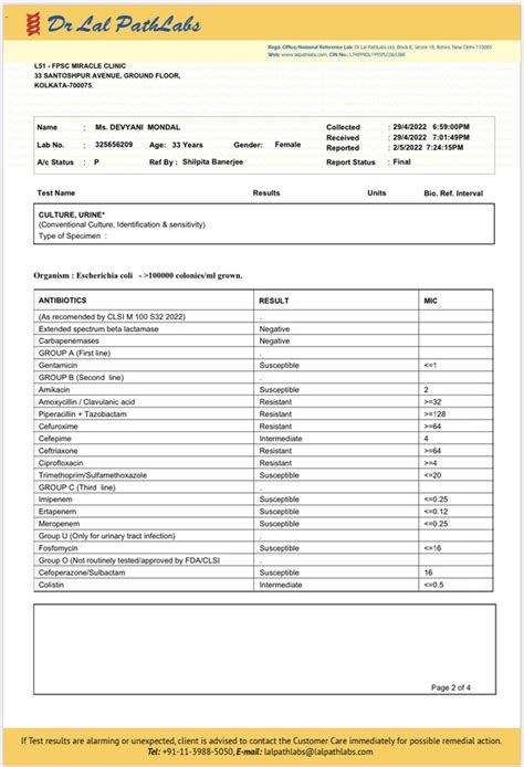 Dr Lal PathLabs — Wrong Urine Culture report for Pregnant wife leading to High Risk Treatment