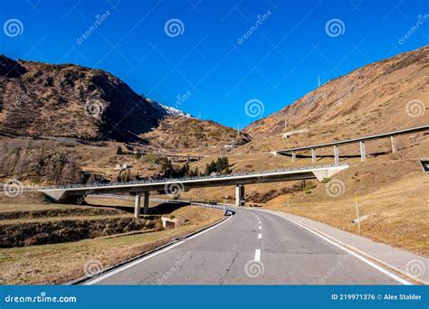 Road To the St Gotthard Pass Stock Photo - Image of highway, pass ...