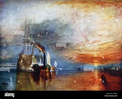 Painting titled 'The Fighting Temeraire' by William Turner Stock Photo ...