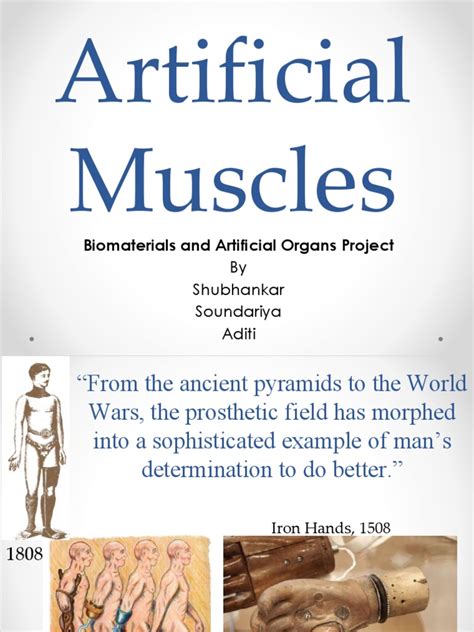 Artificial Muscles: Biomaterials and Artificial Organs Project | PDF | Prosthesis ...