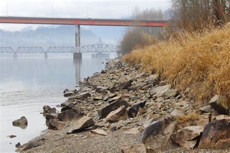 Riverbank Erosion and Applying Protection Stock Photo - Image of close, stones: 104435912