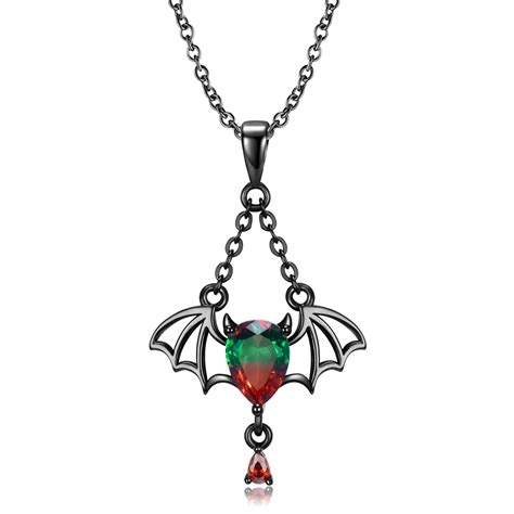 Black Gold Hollow Bat Sterling Silver Pendant Necklace - DANG0086. Free Shipping, Easy 30 Days ...