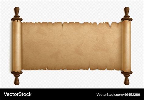 Realistic open parchment scroll on transparent Vector Image