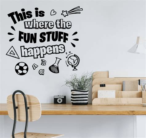 Fun Stuff Quote Classroom Wall Decals Stickers Education Educational ...