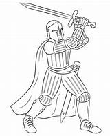 Printable coloring Page Of medieval knight sketch template