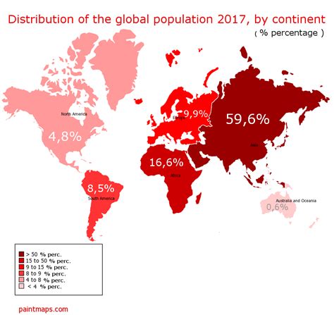 Distribution of the Global Population by continent (% perc.). : r/Map_Porn