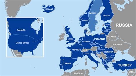 See map of which countries are NATO members