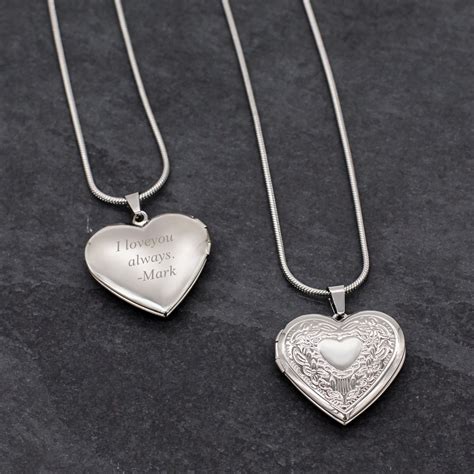 Charming Personalized Silver Heart Locket Necklace