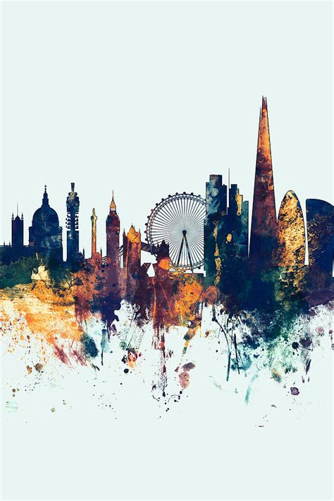 London England Skyline Digital Art by Michael Tompsett