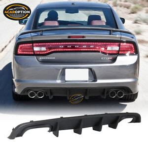 Fits 12-14 Dodge Charger SRT Style Quad Exhaust Rear Diffuser Unpainted - PP | eBay